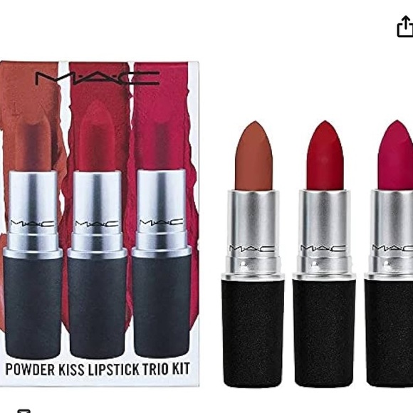 New MAC lipstick travel exclusive full size Powder Kiss Me Goodbye lipstick trio - Picture 2 of 2